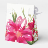 Romantische Fuchsia Grüne Wasserfarbenhochzeit Geschenkschachtel (Rückseite)