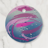 Romantische Fuchsia & Soft Pink Pinselstrich Geschenkanhänger (Rückseite)