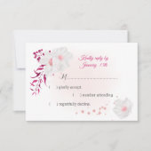 romantische Fuchsie und weiße Blume botanisch RSVP Karte (Vorderseite)