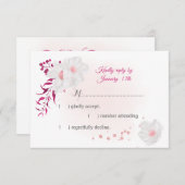 romantische Fuchsie und weiße Blume botanisch RSVP Karte (Vorne/Hinten)