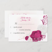 romantische Fuchsie und weiße Blume botanisch RSVP Karte (Vorne/Hinten)