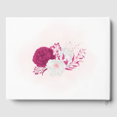 Romantische Fuchsienweiße Blume botanische Hochzei Gästebuch (Rückseite)