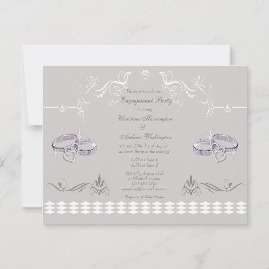 Romantische funkelnd Hochzeits-Band-u. Einladung (Rückseite)