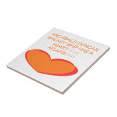 ROMANTISCHE FUNNY JOKE DESIGN FARBEN ORANGE WEISS FLIESE (Seite)