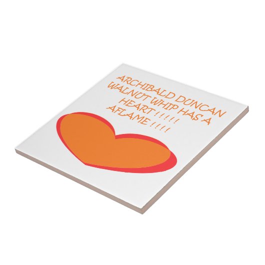 ROMANTISCHE FUNNY JOKE DESIGN FARBEN ORANGE WEISS FLIESE (Seite)