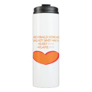 ROMANTISCHE FUNNY JOKE DESIGN FARBEN ORANGE WEISS THERMOSBECHER