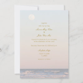 Romantische Galveston Beach Texas Hochzeit am Meer Einladung