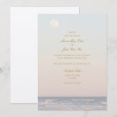 Romantische Galveston Beach Texas Hochzeit am Meer Einladung (Vorne/Hinten)