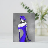 Romantische Gangster Lady mit Rose Postkarte (Stehend Vorderseite)