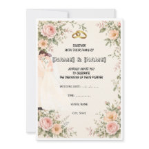 Romantische Garten-Blumen-Hochzeitseinladung