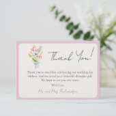 Romantische Garten-Blumenhochzeit  Dankeskarte (Stehend Vorderseite)