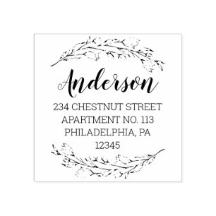 Romantische Gartenanlage Rücksendeadresse Gummistempel