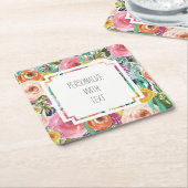 Romantische Gartenanlage Wasserfarbene Blume Rechteckiger Pappuntersetzer (angewinkelt)