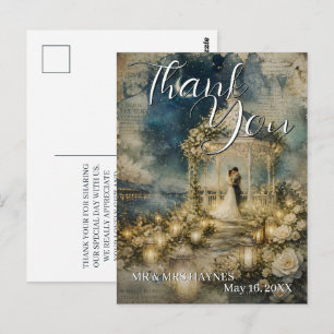 Romantische Gartenhochzeit-Dankeskarten Postkarte