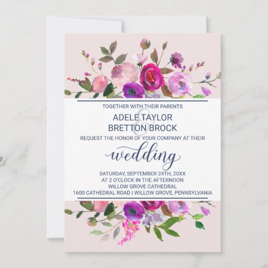 Romantische Gartenhochzeit Einladung (Vorderseite)