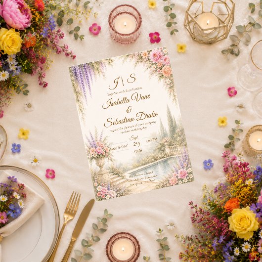 Romantische Gartenhochzeit Einladung
