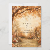 Romantische Gartenhochzeit im Herbst Save The Date (Vorderseite)