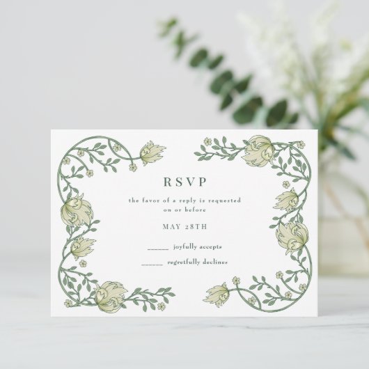 Romantische Gartenhochzeit RSVP Karte (Stehend Vorderseite)