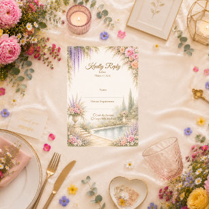 Romantische Gartenhochzeit RSVP Karte