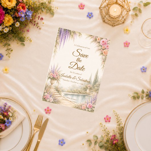 Romantische Gartenhochzeit Save The Date