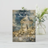 Romantische Gartenhochzeitseinladung (Stehend Vorderseite)