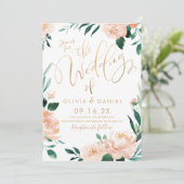 Romantische Gartenkalligraphie Einladung (Stehend Vorderseite)