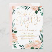 Romantische Gartenkalligraphie Einladung (Vorne/Hinten)