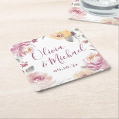 Romantische Gartenpaare mit Aquarellfarben Rechteckiger Pappuntersetzer (angewinkelt)