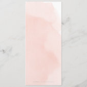 Romantische Gartenpfirsiche Hochzeitsmenü Menükarte (Rückseite)