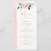 Romantische Gartenpfirsiche Hochzeitsmenü Menükarte (Vorne/Hinten)