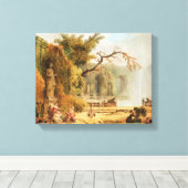 Romantische Gartenszene Leinwanddruck (Insitu (Holzboden))