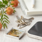 Romantische Gartenszene Schlüsselanhänger (Seite)