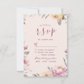 Romantische Gartenwasserfarbenhochzeit RSVP (Vorderseite)