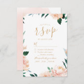 Romantische Gartenwasserfarbenhochzeit RSVP (Vorne/Hinten)