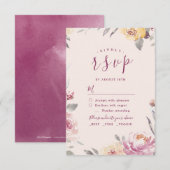 Romantische Gartenwasserfarbenhochzeit RSVP Karte (Vorne/Hinten)