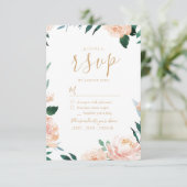 Romantische Gartenwasserfarbenhochzeit RSVP Karte (Stehend Vorderseite)