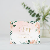 Romantische Gartenwasserfarbenhochzeit RSVP Postkarte (Stehend Vorderseite)