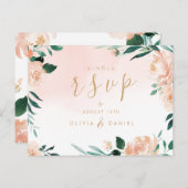 Romantische Gartenwasserfarbenhochzeit RSVP Postkarte (Vorne/Hinten)