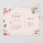 Romantische Gartenwasserfarbenhochzeit RSVP Postkarte (Rückseite)