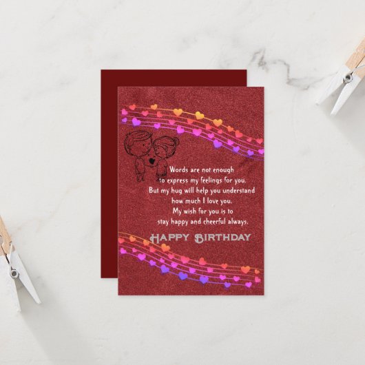 Romantische Geburtskarte Karte (Vorderseite/Rückseite Beispiel)