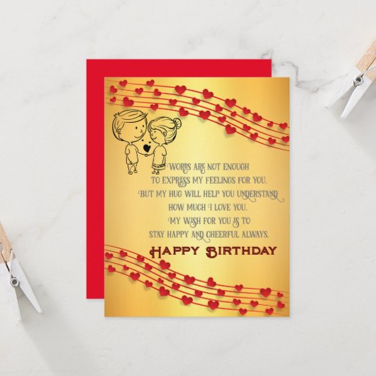 Romantische Geburtskarte Karte (Vorderseite/Rückseite Beispiel)