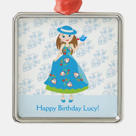 Romantische Geburtstagsparty Silbernes Ornament (Vorne)