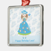 Romantische Geburtstagsparty Silbernes Ornament (Links)