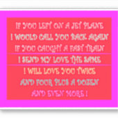 Romantische Gedichtkunst für Ihren Liebsten Aufkleber (Vorderseite)