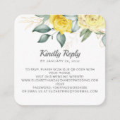 Romantische gelbe Aquarellfarben Blume QR Code UAW Begleitkarte (Vorderseite)