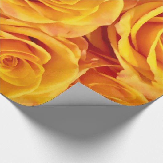 Romantische gelbe Rosen Geschenkpapier (Ecke)