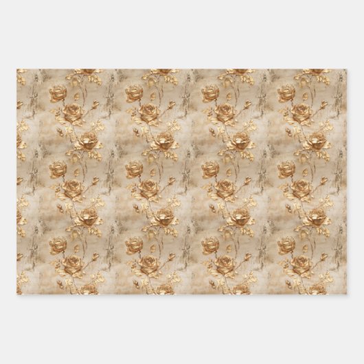 Romantische Gelbe Rosen Geschenkpapier Set (Vorderseite 2)