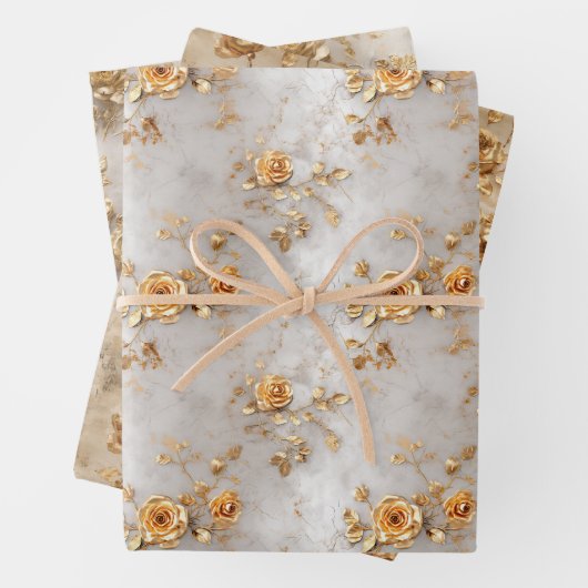 Romantische Gelbe Rosen Geschenkpapier Set (Beispiel)