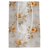 Romantische Gelbe Rosen Mittlere Geschenktüte (Rückseite)