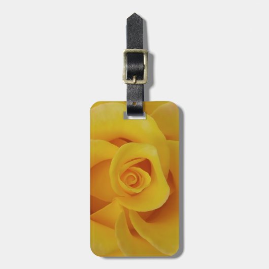 Romantische Gelbe Rosenblätter Gepäckanhänger (Vorderseite vertikal)